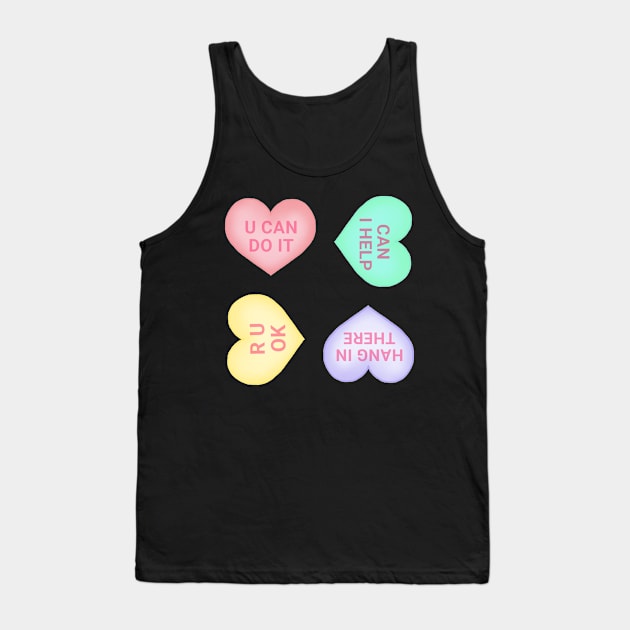 Motivational Conversation Hearts Sticker Pack Tank Top by dogbone42